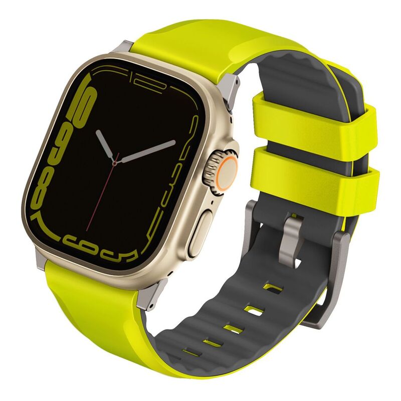 Uniq Linus Airosoft Silicone Strap for Apple Watch 49/45/44/42mm -Lime Green (Lime Green)