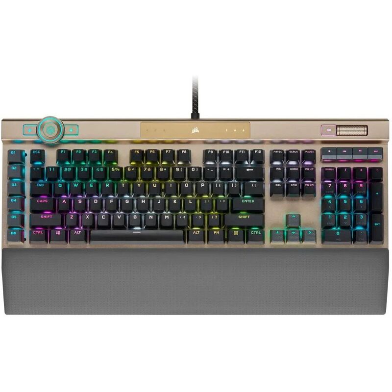Corsair K100 RGB Optical-Mechanical Gaming Keyboard - Midnight Gold (English/Arabic)