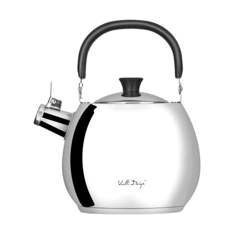 Vialli Design Kettle With A Whistle Polished Steel Bolla 2.5L 2.5 L