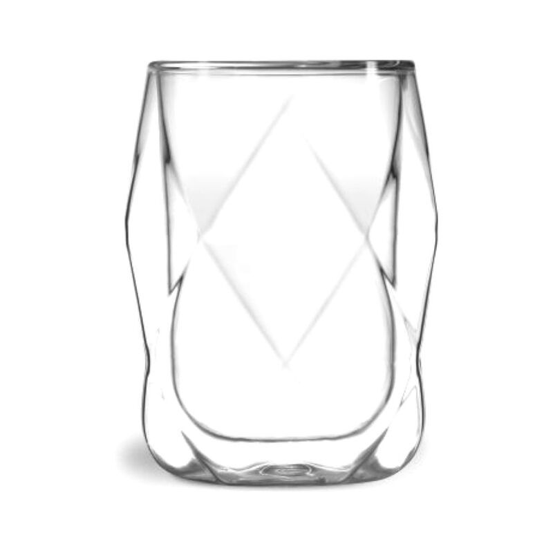Vialli Design Set Of 2 Double Wall Glass Geo 7572 250 ml