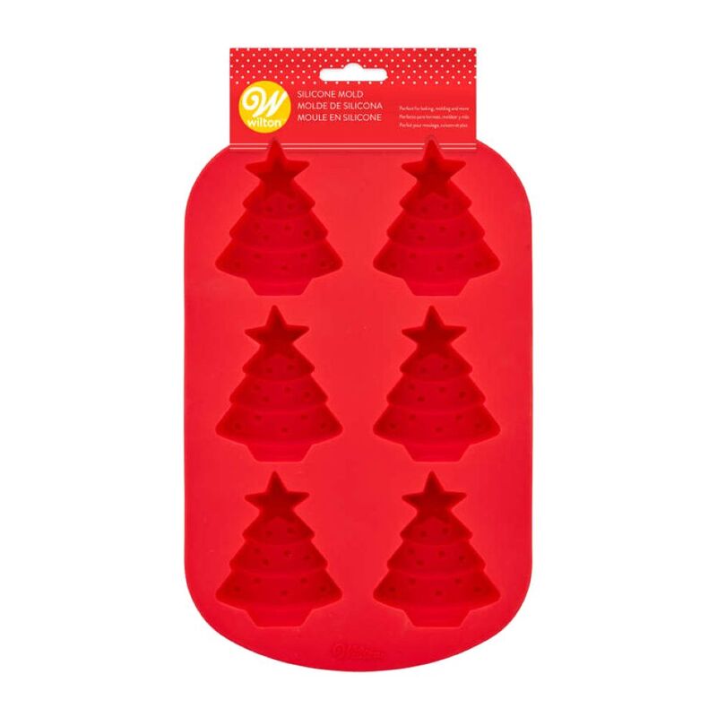 Wilton Treat Mold Tree Silicone 6 cavity Red