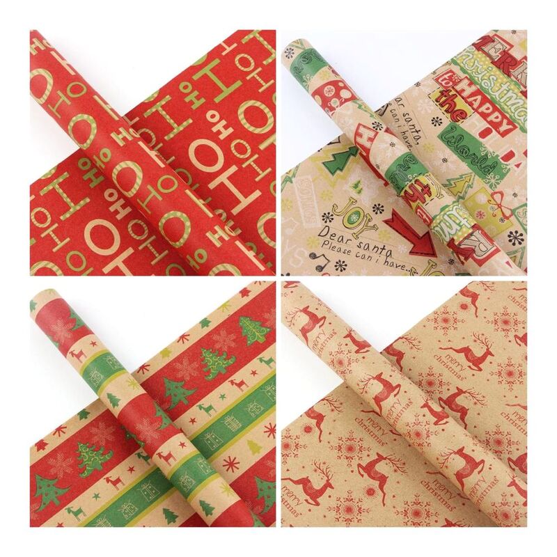 Craftbox Assorted Christmas Design Gift Wrapping Paper (70 x 50cm) (80gsm) (Set of 4)