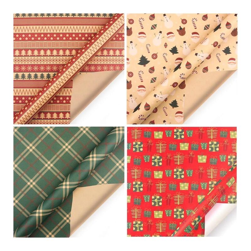 Craftbox Assorted Christmas Design Gift Wrapping Paper (70 x 50cm) (80gsm) (Set of 4)