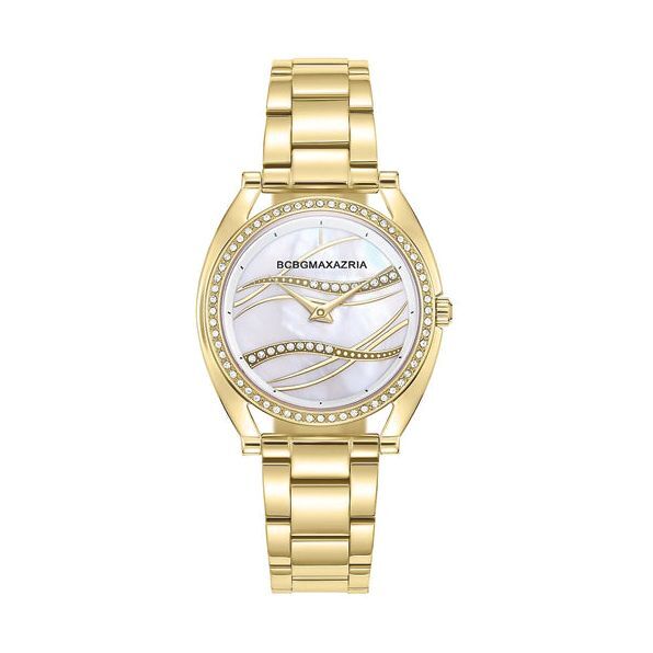 BCBG Max-Goldtone Wave Glitz & Stainless Steel Strap Women's Watch - BAWLG0000305