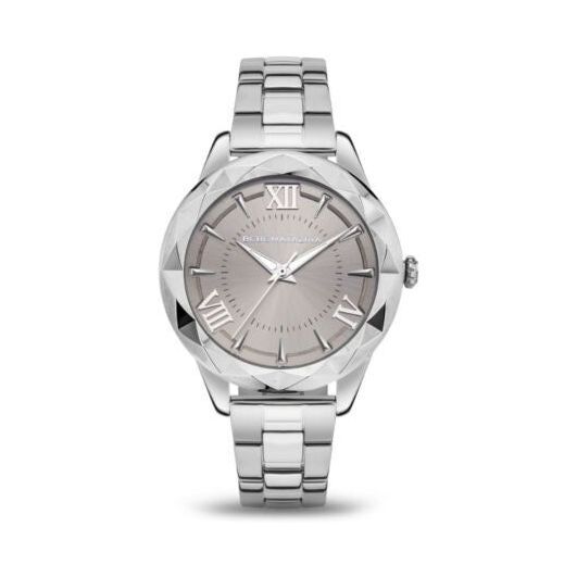 BCBG Max-Silvertone Grey Glitz & Stainless Steel Strap Women's Watch - BAWLG2134401