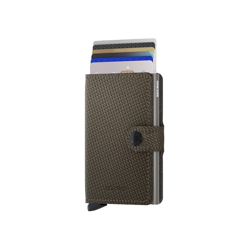 Secrid Miniwallet Fabric Wallet - Carbon - Khaki