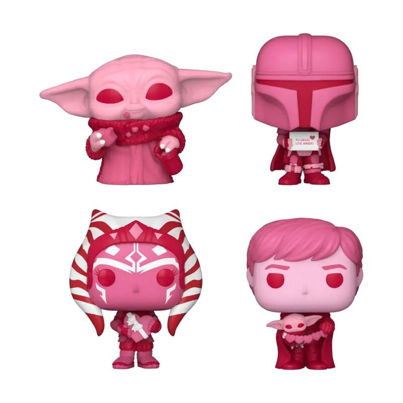 Funko Pocket Pop! Star Wars The Mandalorian Valentine Box 2-Inch Vinyl Figure Keychains (Pack of 4)