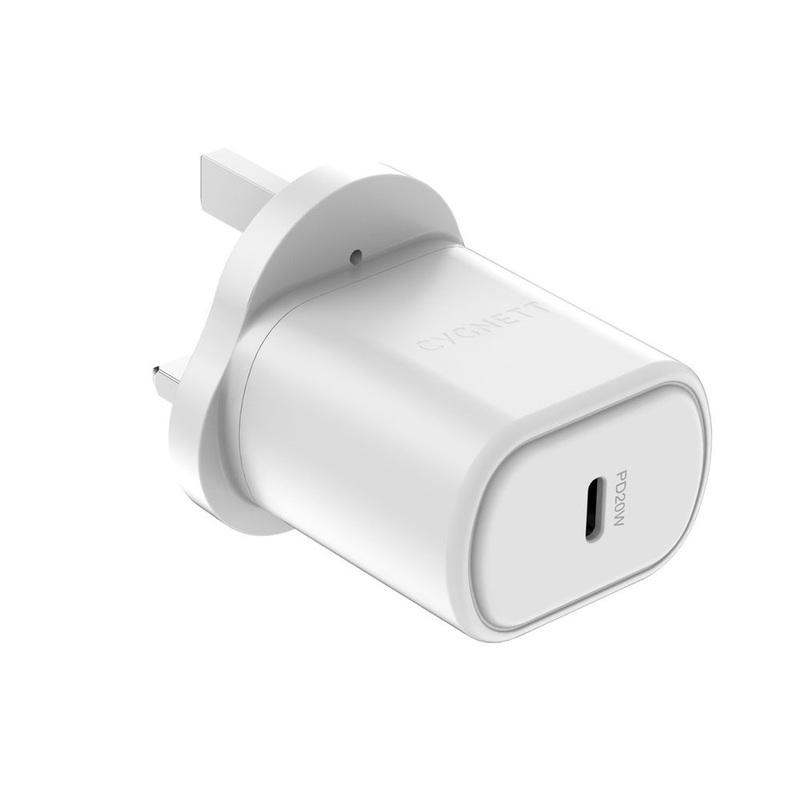 Cygnett 20W USB-C PD Wall Charger - White (UK Plug)