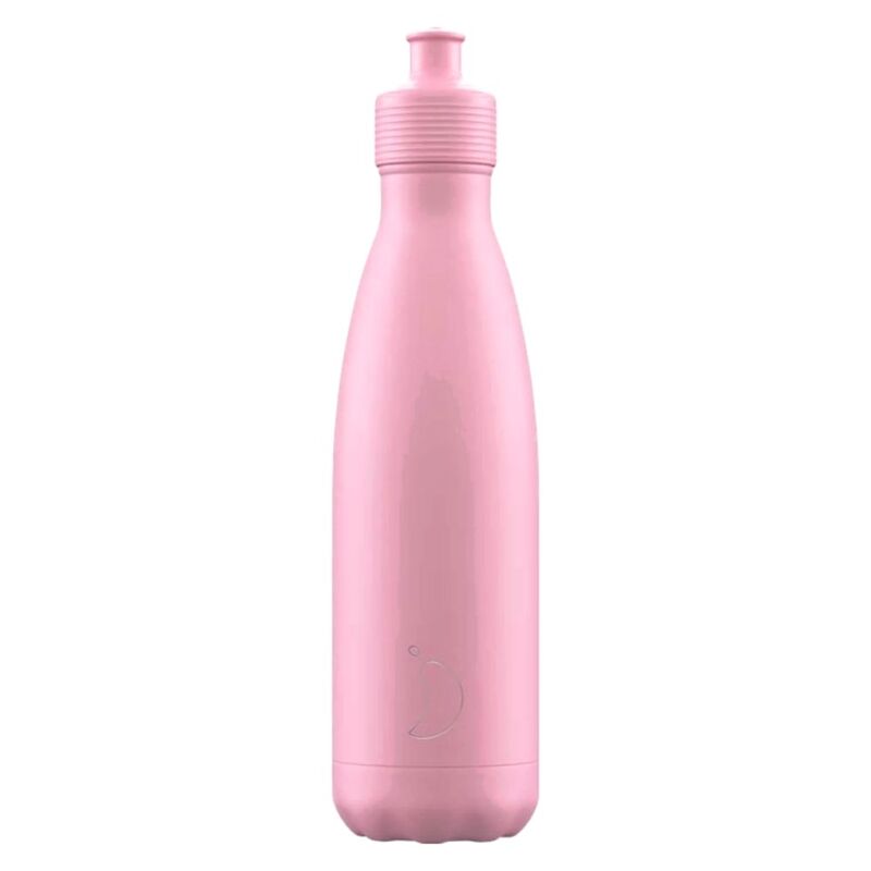 Chilly's Bottles Sports Pastel Pink Stainless Steel Water Bottle 500ml