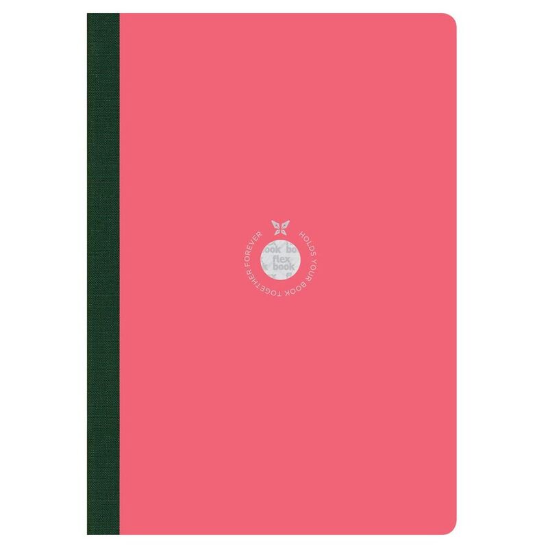 Flexbook Smartbook Ruled B5 Notebook - Large - Pink Cover/Green Spine (17 x 24 cm)