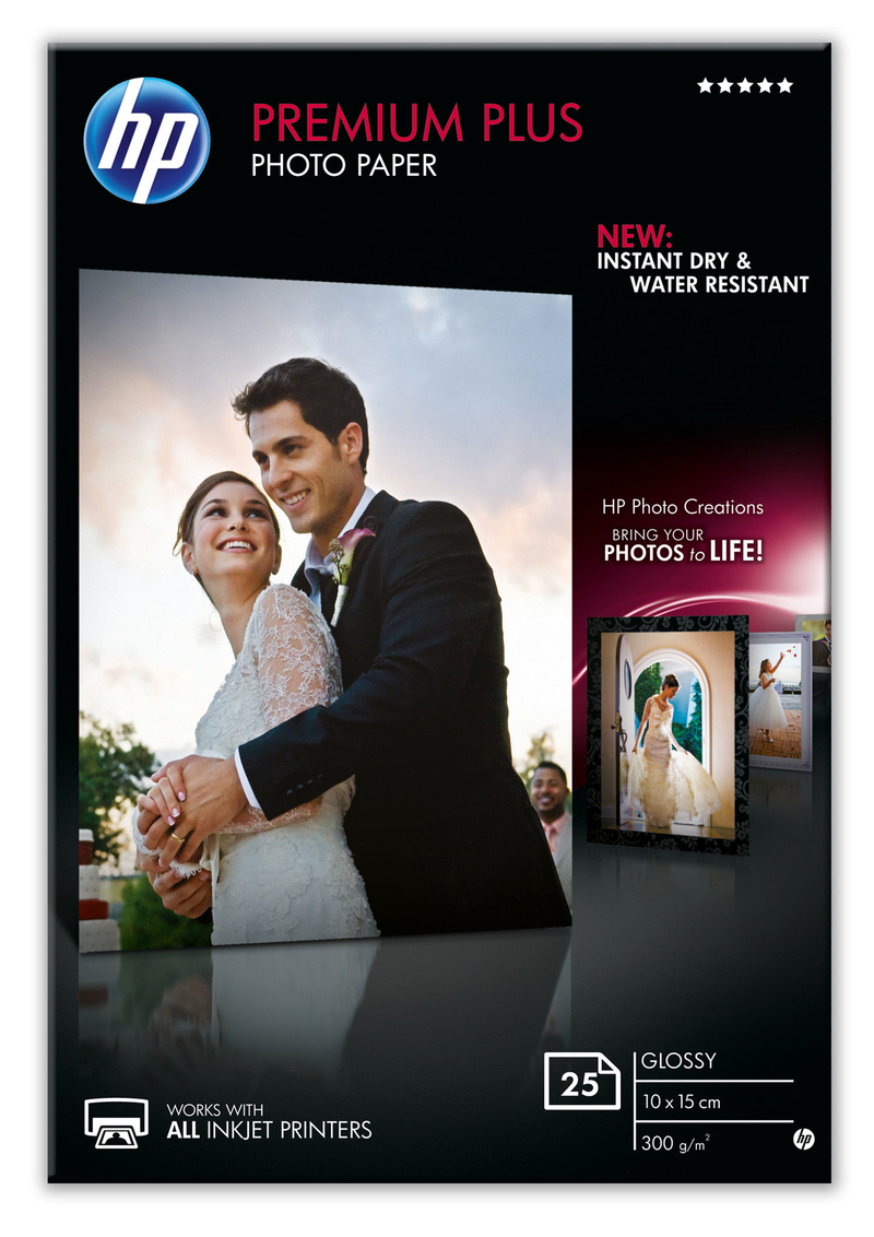 HP Premium Plus Glossy Photo Paper (25 Sheet) (10X15 cm)