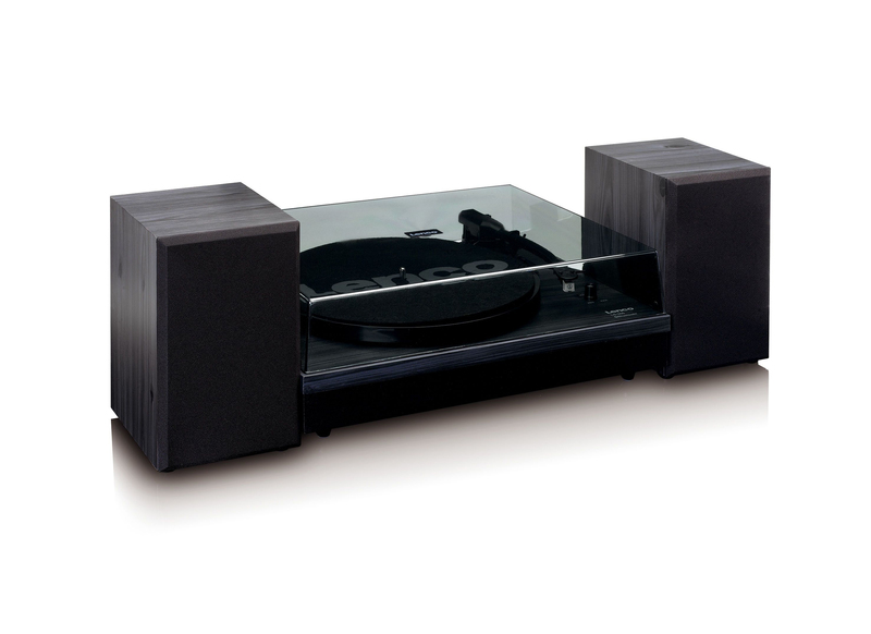 Lenco LS-300 Bluetooth Belt-Drive Turntable with Built-in Preamp & 2 Speakers - Black