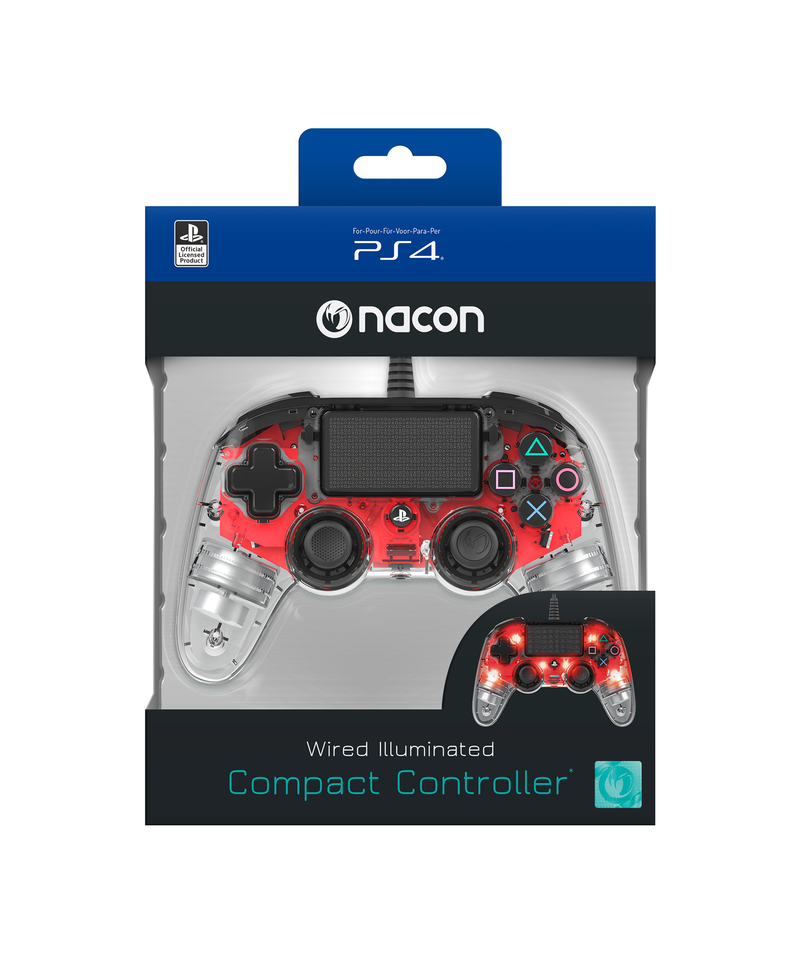 Nacon Wired Compact Controller Red for PS4