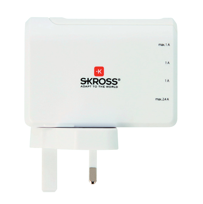 Skross 4 Port 4.8A USB Charger - UK